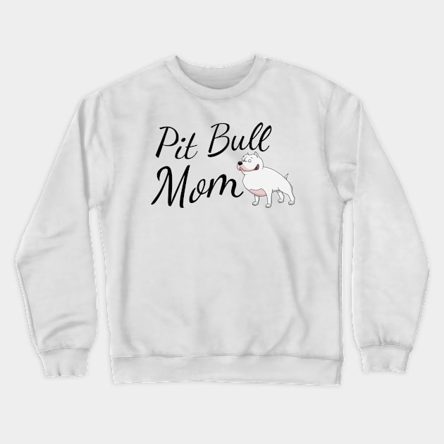 Pit Bull Dog Mom Crewneck Sweatshirt by tribbledesign